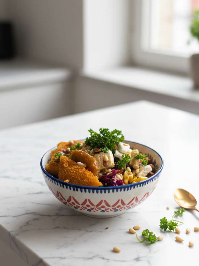 Fetacheesebowlwithschnitzel